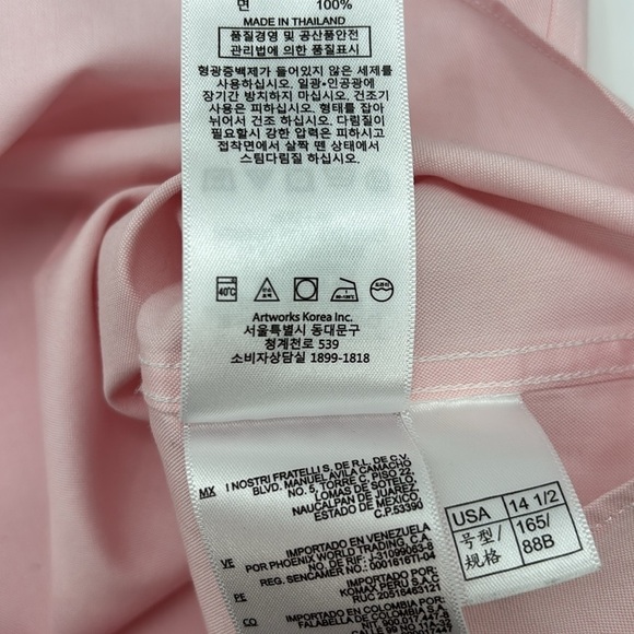 Brooks Brothers Men's 1818 Regent fit Pink Dress Shirt size 14 1/2-2/3 - small - Picture 4 of 6